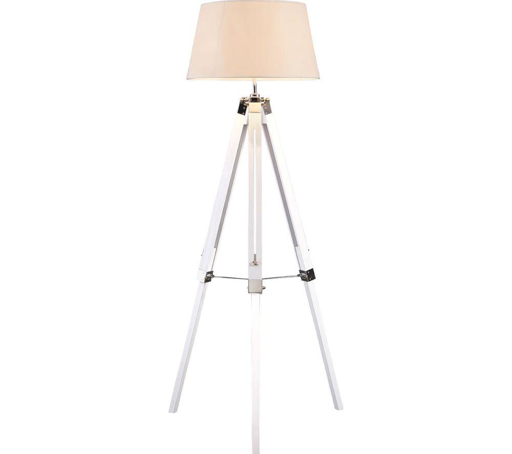Image of INTERIORS by Premier Bailey Tripod Floor Lamp - White