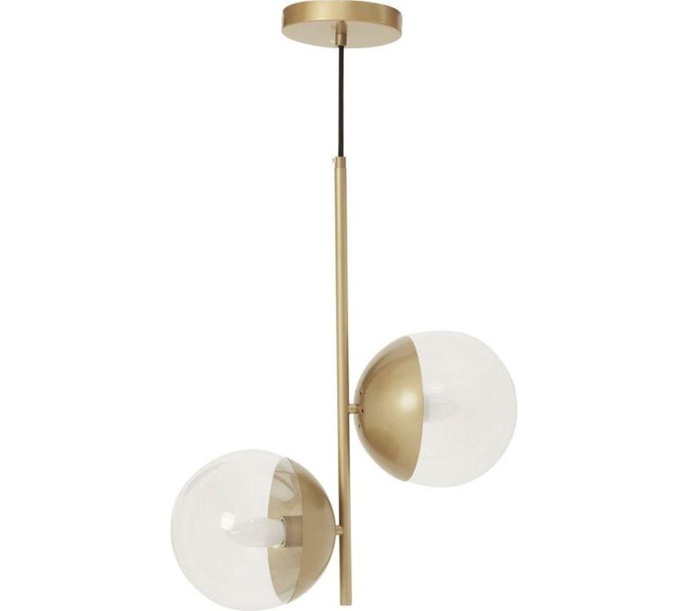 Image of INTERIORS by Premier Revive 2 Pendant Ceiling Light - Gold