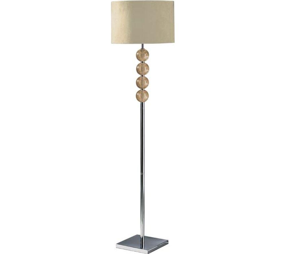 Image of INTERIORS by Premier Mistro Suede Effect Shade Floor Lamp - Cream