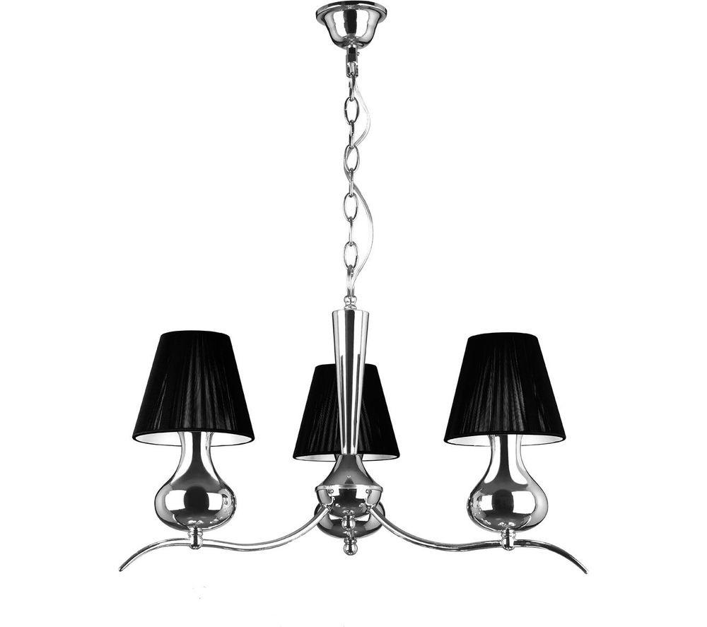 Image of INTERIORS by Premier 3 Arm Pendant Ceiling Light - Black