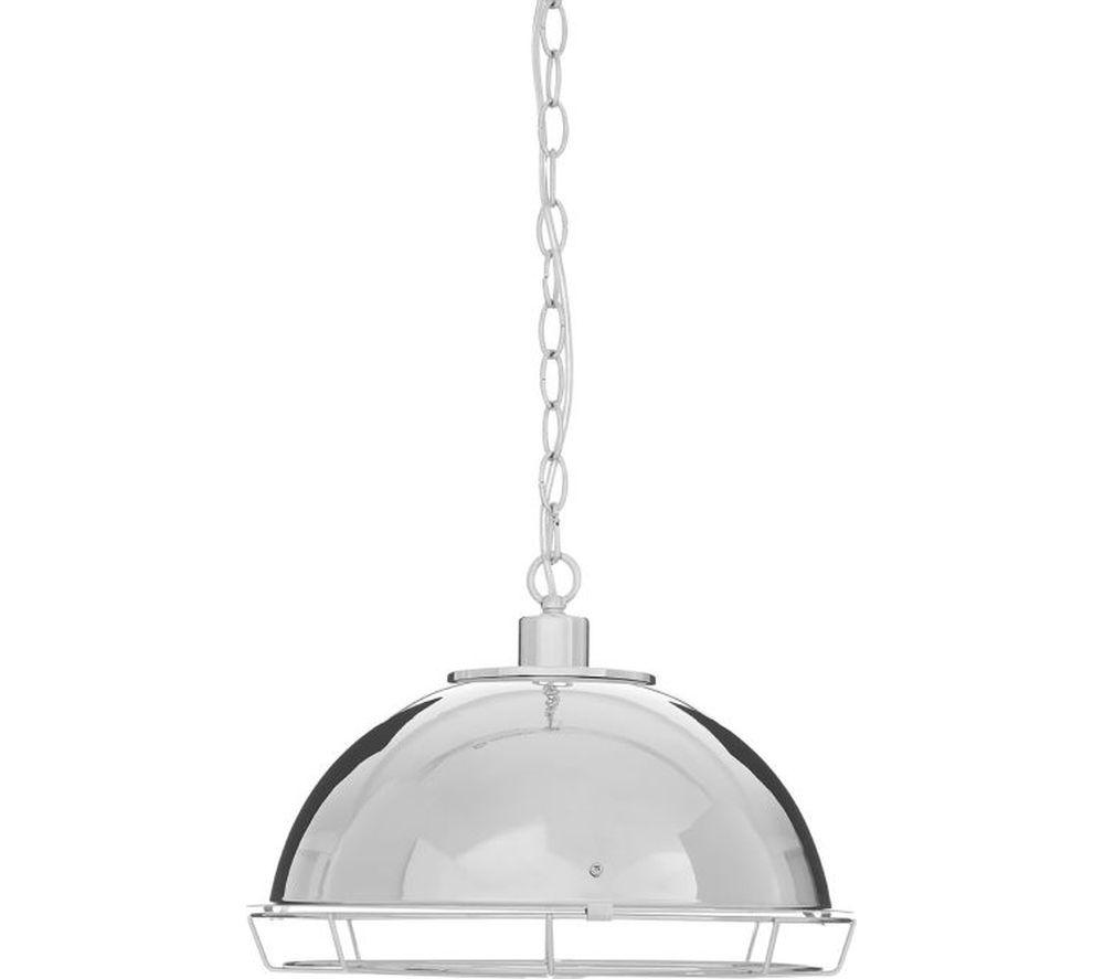 Image of INTERIORS by Premier New Foundry Chrome Pendant Ceiling Light - Silver
