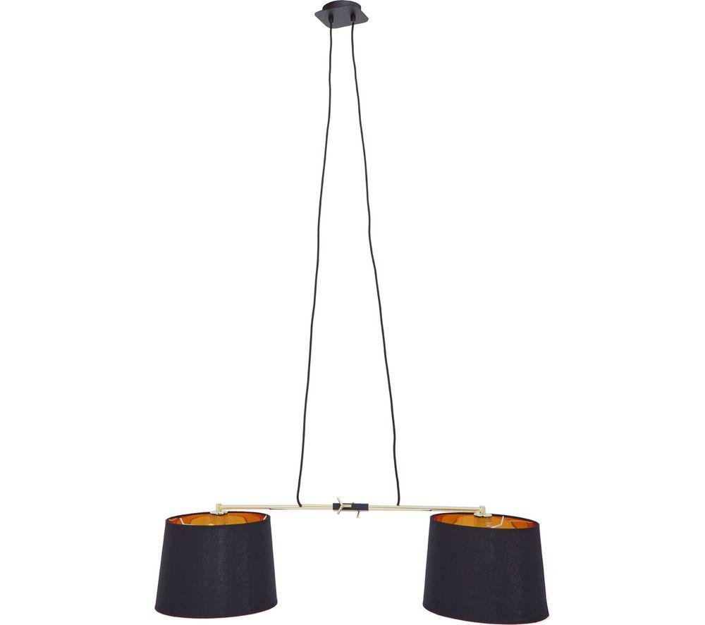 INTERIORS by Premier Leni 2 Bulbs Pendant Ceiling Light - Black & Gold