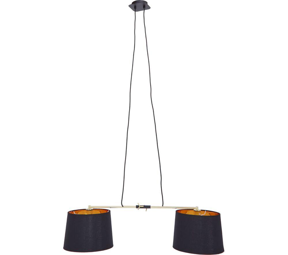 Image of INTERIORS by Premier Leni 2 Bulbs Pendant Ceiling Light - Black & Gold