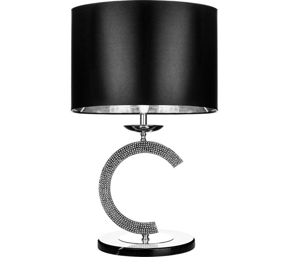 Image of INTERIORS by Premier Glittering C Table Lamp - Black