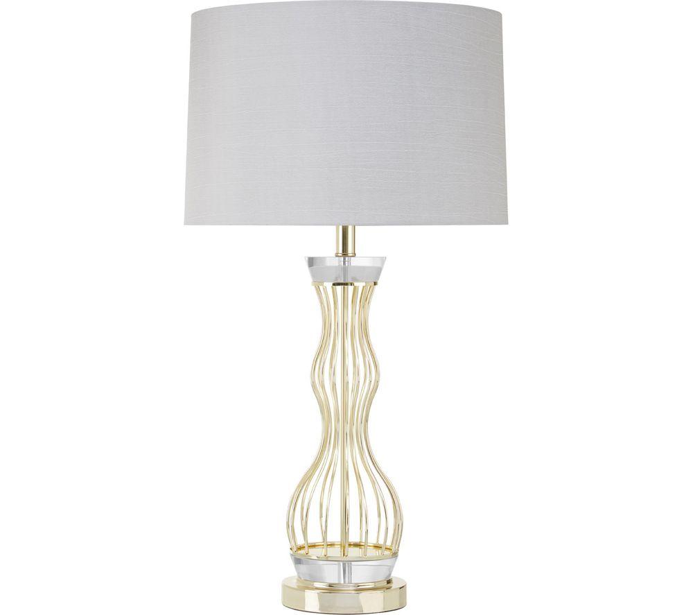 Image of INTERIORS by Premier Hanna Table Lamp - Grey & Gold