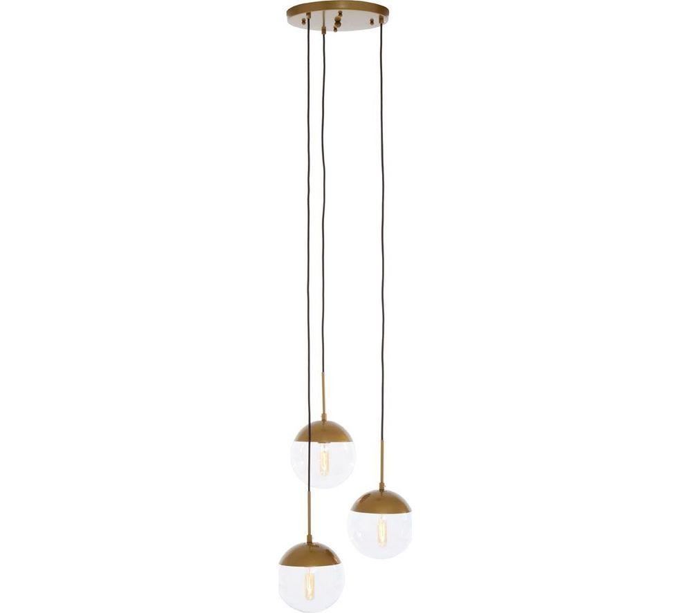 Image of INTERIORS by Premier Revive 3 Pendant Ceiling Light - Gold