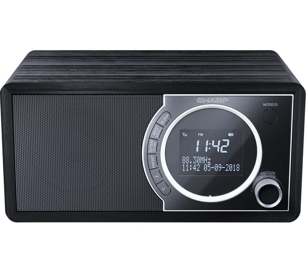 SHARP DR-450(BK) 6W DAB+ and FM Digital Radio with Bluetooth, LED Display and Alarm Clock – Black