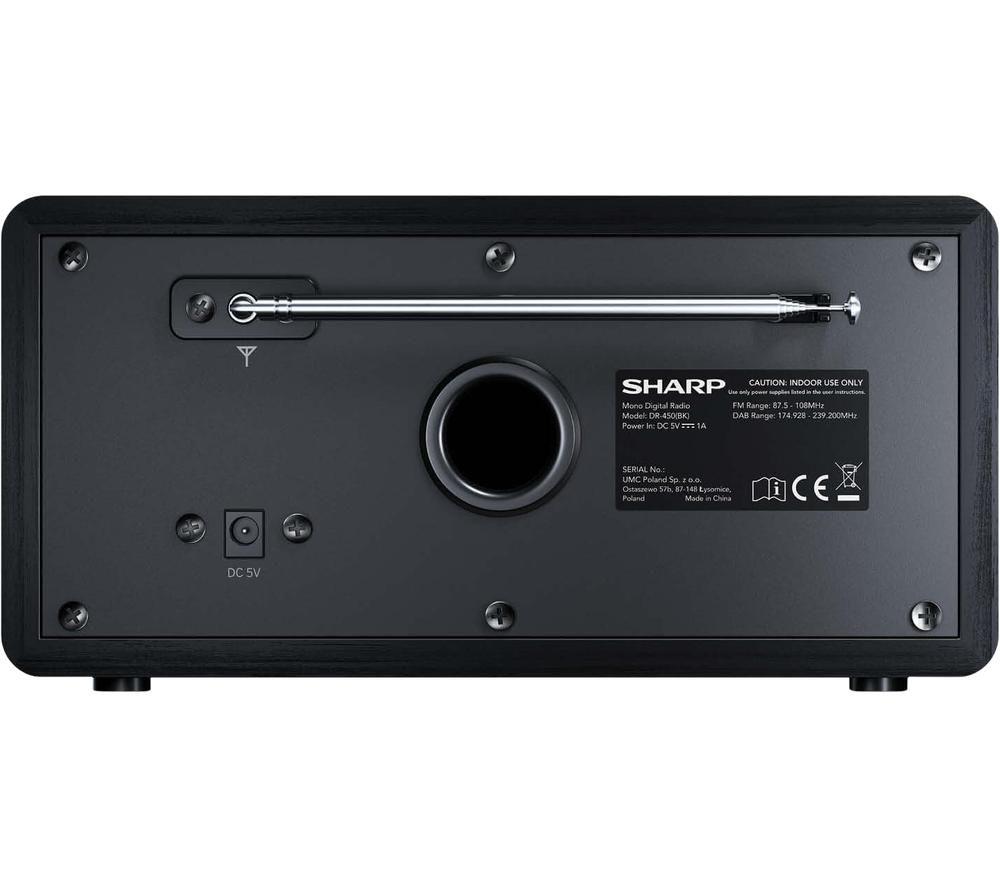 SHARP DR-450 BK DAB+/FM Bluetooth Radio - Black image number 2 of 4
