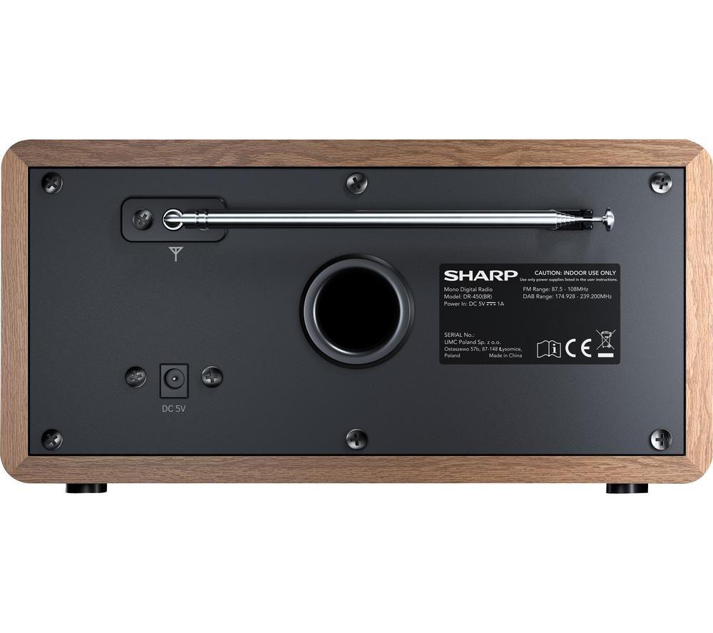 SHARP DR-450 BR DAB+/FM Bluetooth Radio - Brown image number 2 of 4