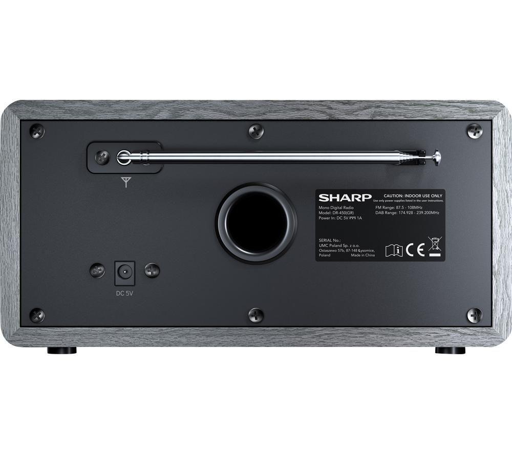 SHARP DR-450 GR DAB+/FM Bluetooth Radio - Grey image number 2 of 4