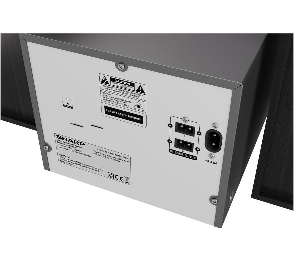 SHARP XL-B517DBK Bluetooth Micro Hi-Fi System - Black image number 5 of 8