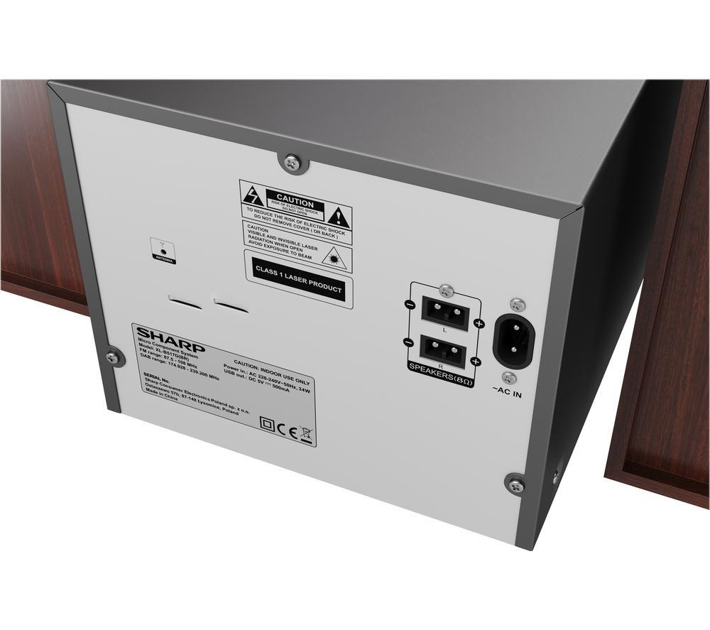 SHARP XL-B517DBR Bluetooth Micro Hi-Fi System - Brown image number 6 of 8