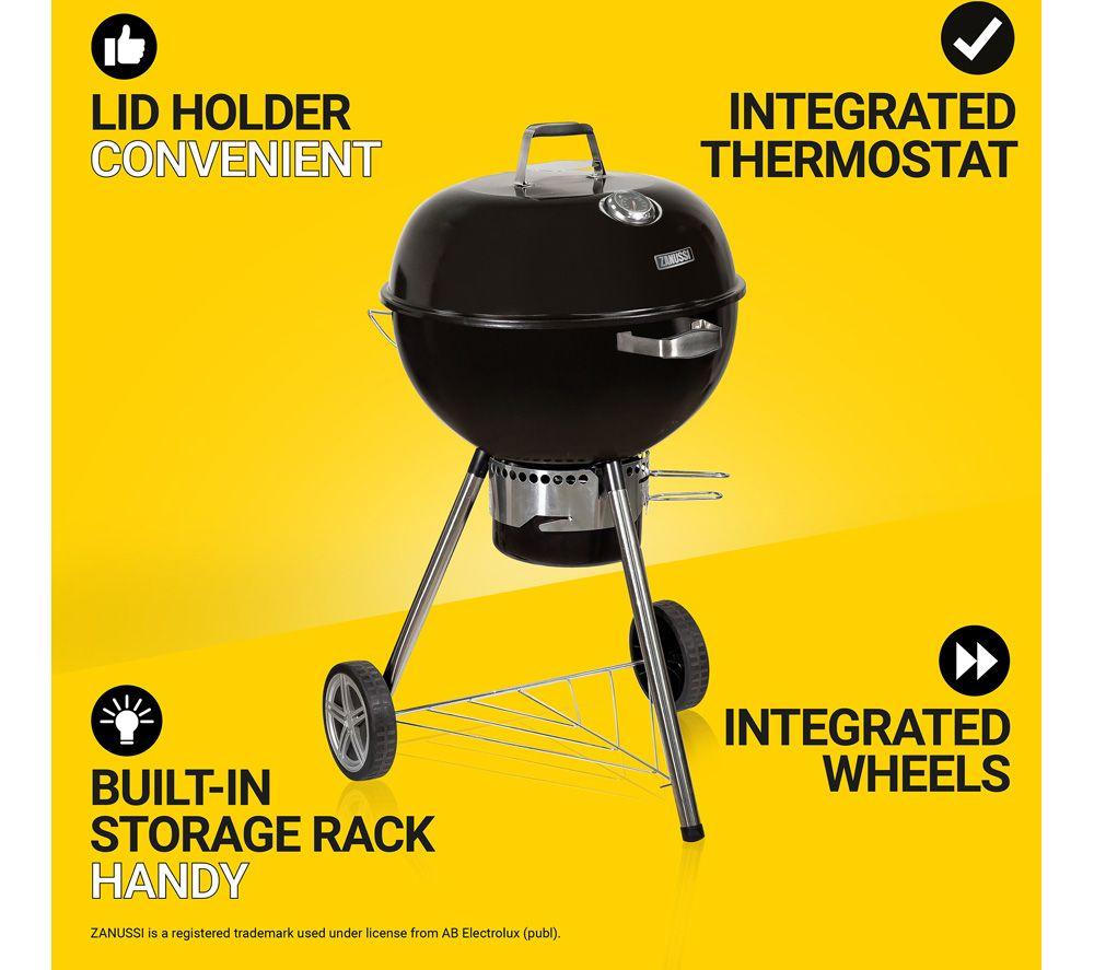 ZANUSSI Premium ZCKTBBQ22-C Kettle Charcoal BBQ - Black image number 16 of 16