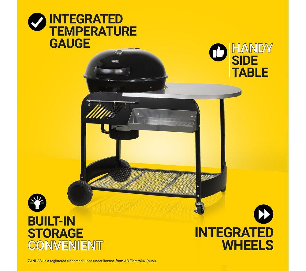 ZANUSSI ZCBBQ22TK-C Trolley Kettle Charcoal BBQ - Black & Grey image number 7 of 17