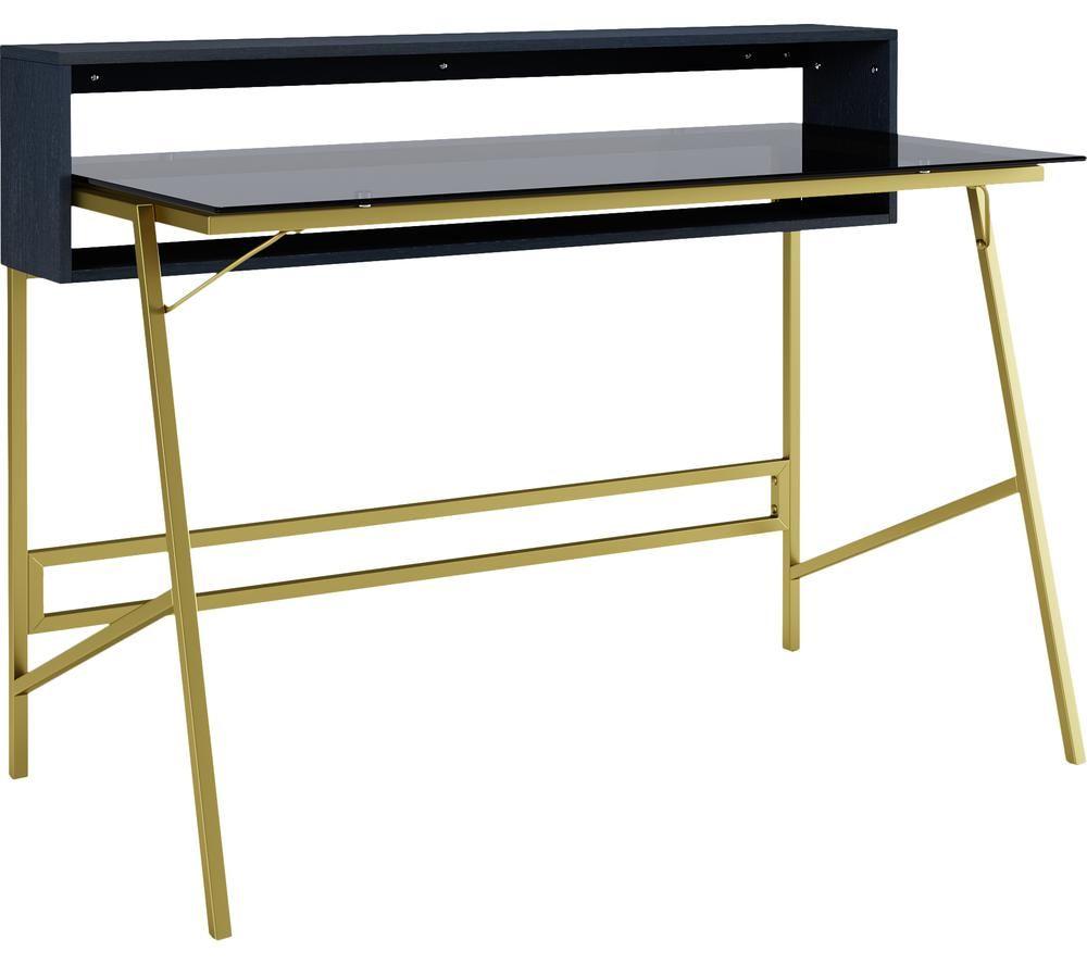 ALPHASON Morgan AW21924 Desk - Black Oak & Gold