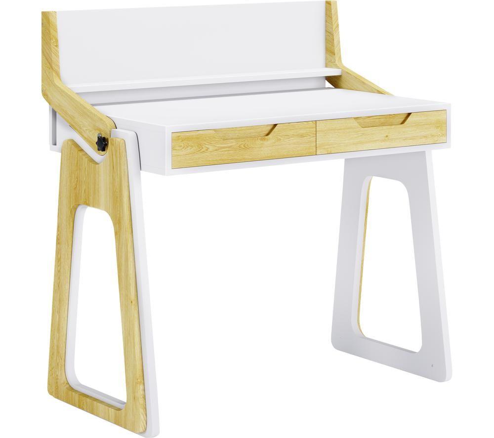 ALPHASON Palmer AW3622 Sit Stand Desk - White & Oak