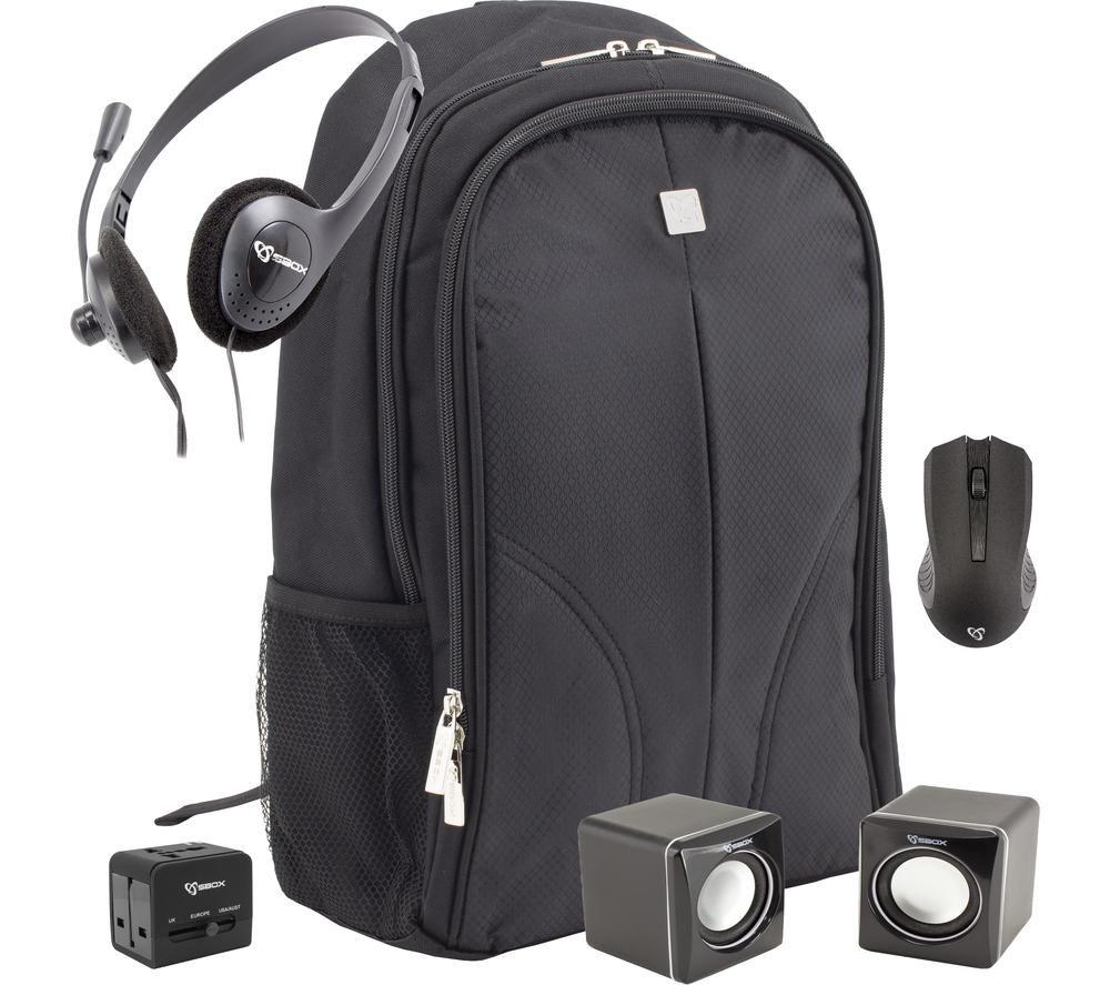 Image of SBOX Boston Laptop Backpack Travel Bundle, Black