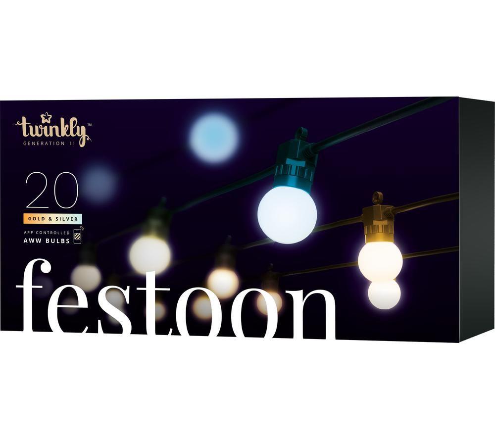 TWINKLY Festoon Generation II Smart AWW LED Light String - 20 Bulbs