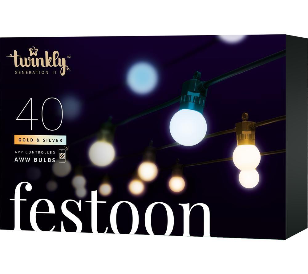 TWINKLY Festoon Generation II Smart AWW LED Light String - 40 Bulbs