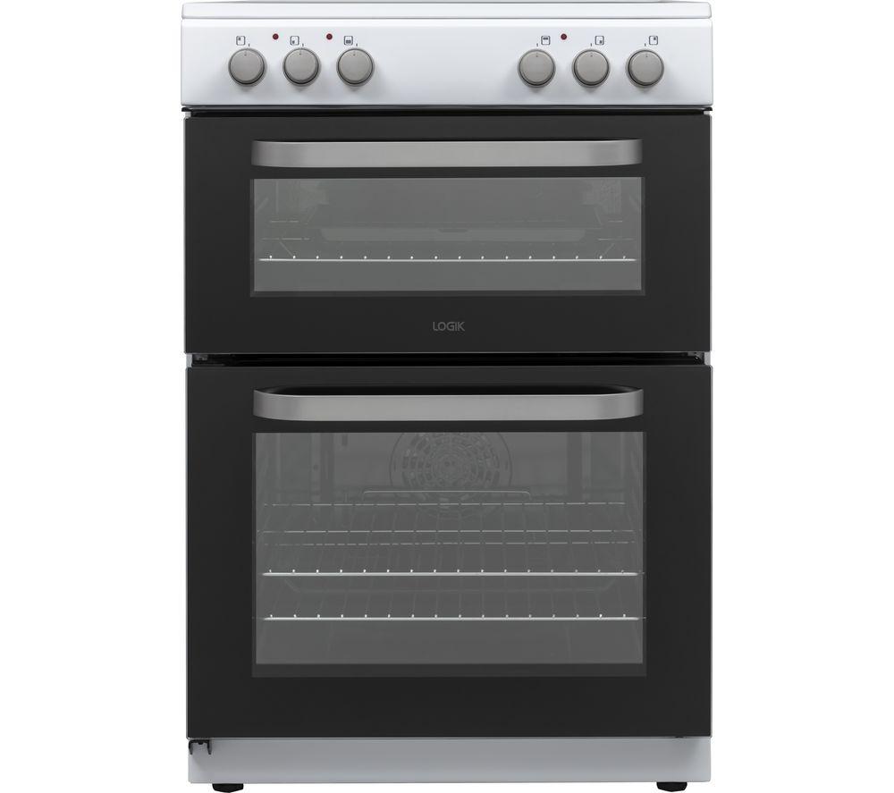 LOGIK LDOC60W22 60 cm Electric Cooker - White, White,Black