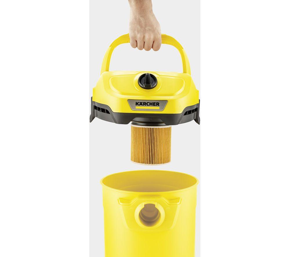 KARCHER WD 2 Plus Cylinder Wet & Dry Vacuum Cleaner - Yellow & Black image number 11 of 21