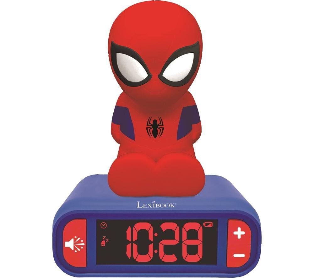 LEXIBOOK RL800SP Nightlight Alarm Clock - Spider-Man, Red,Blue