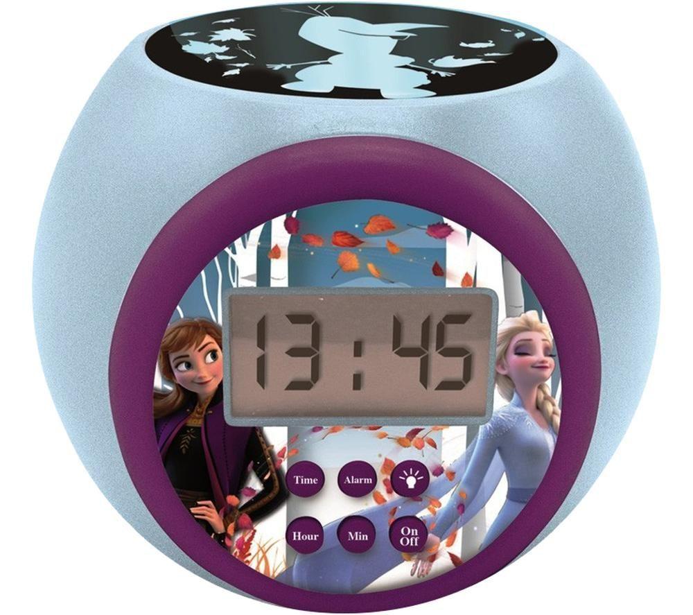 LEXIBOOK RL977FZ-50 Projector Alarm Clock - Disney Frozen II, Purple,Blue