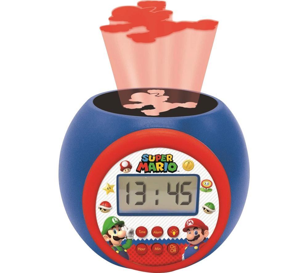 LEXIBOOK RL977NI Projector Alarm Clock - Super Mario & Luigi, Red,Blue
