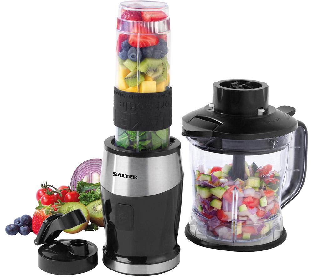 SALTER 2-in-1 EK5029 Blender & Mini Chopper - Black & Silver, Silver/Grey,Black