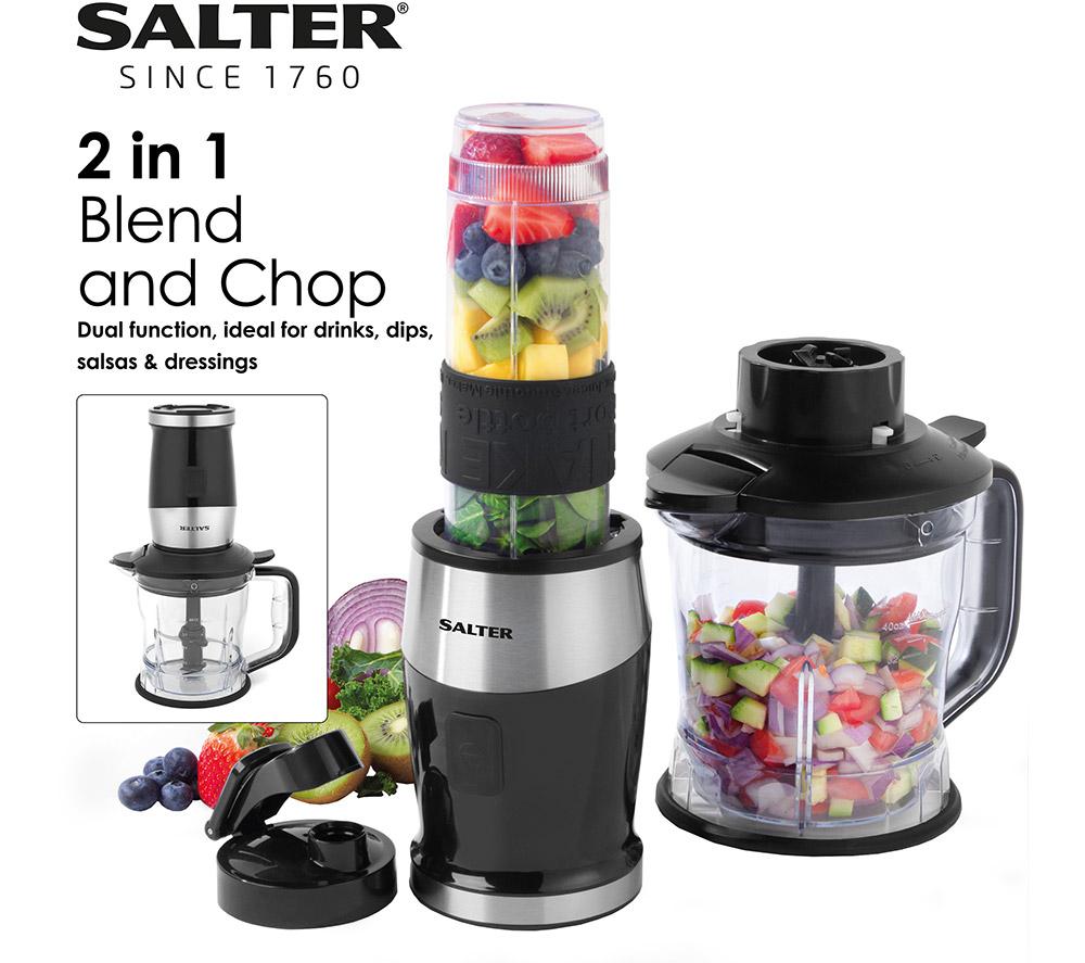 SALTER 2-in-1 EK5029 Blender & Mini Chopper - Black & Silver image number 2 of 7