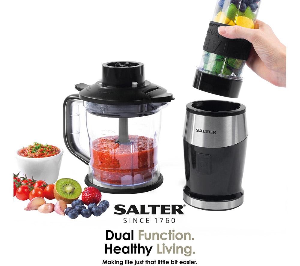 SALTER 2-in-1 EK5029 Blender & Mini Chopper - Black & Silver image number 3 of 7