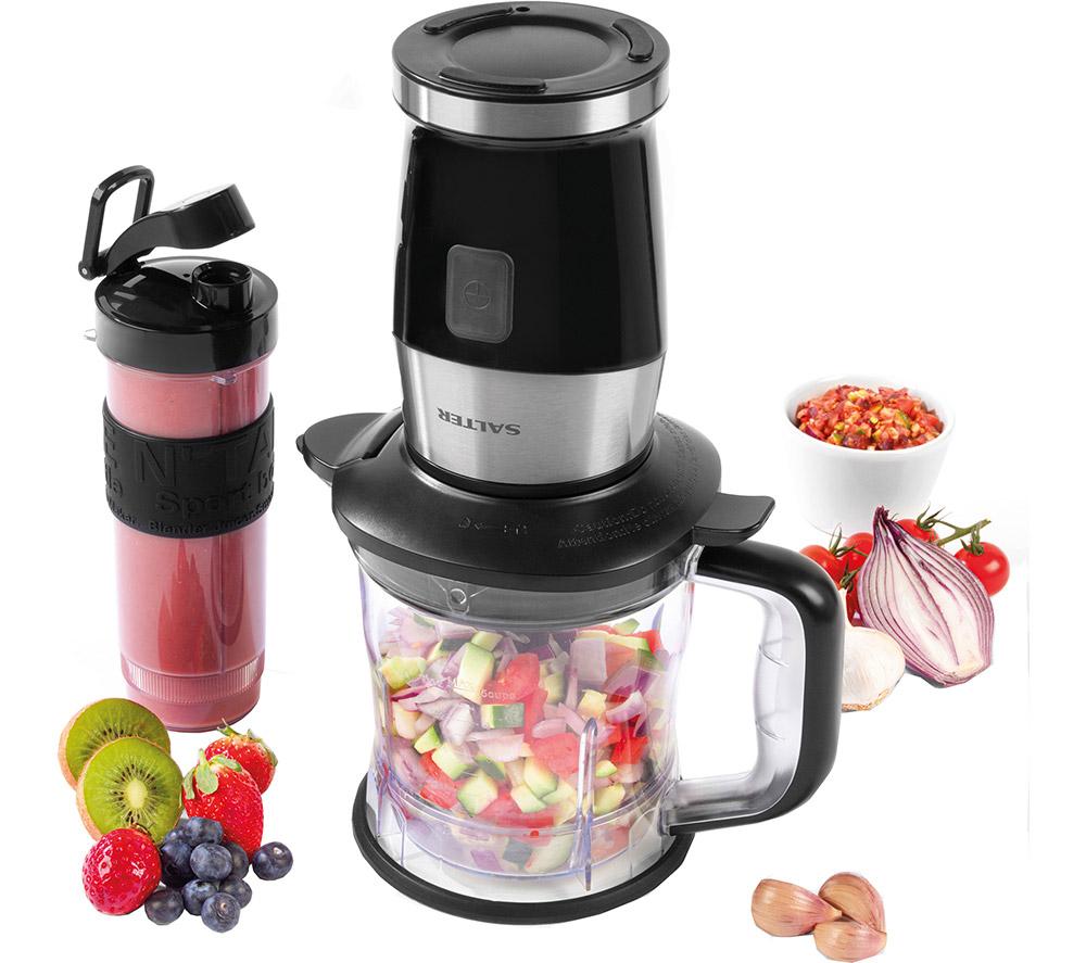 SALTER 2-in-1 EK5029 Blender & Mini Chopper - Black & Silver image number 5 of 7