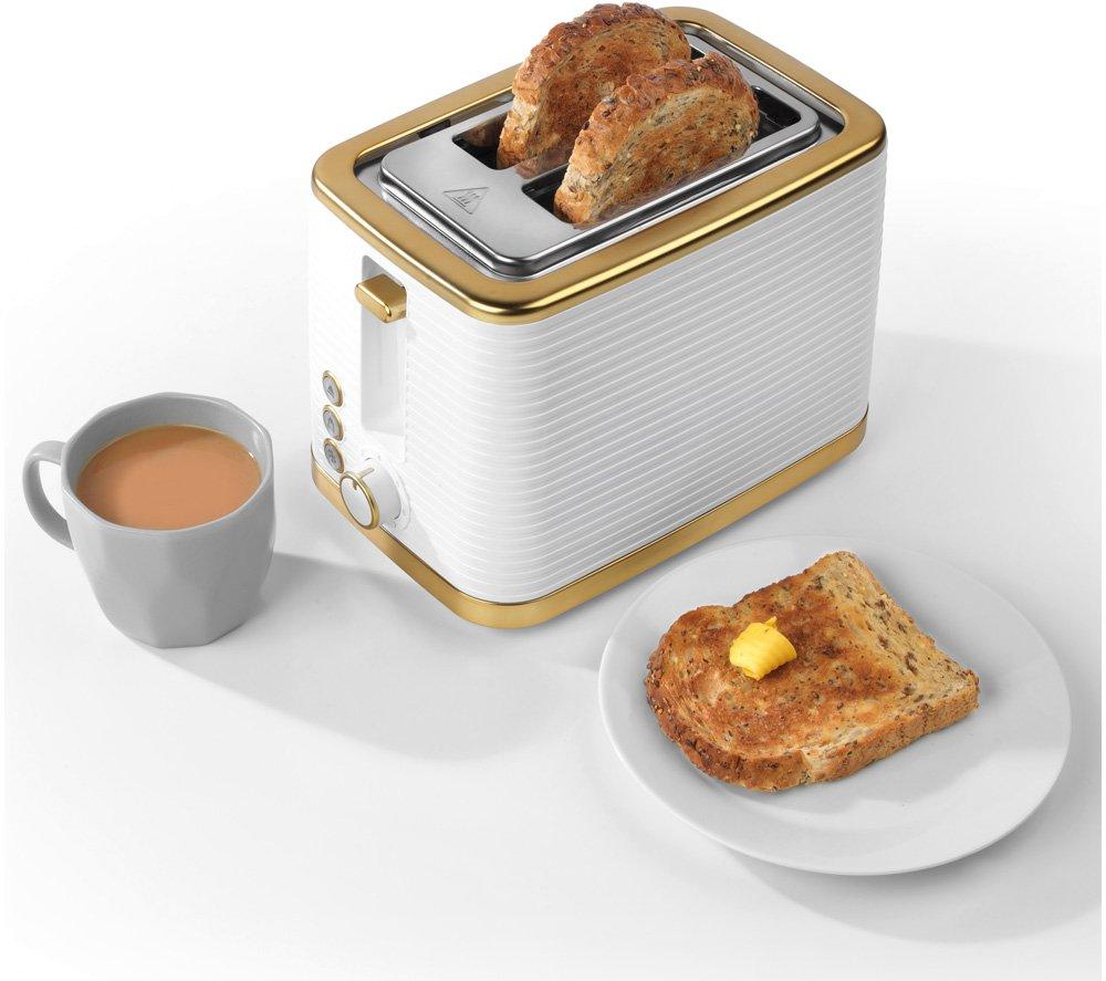 SALTER Palermo EK5032WHT 2-Slice Toaster - White & Gold image number 4 of 6