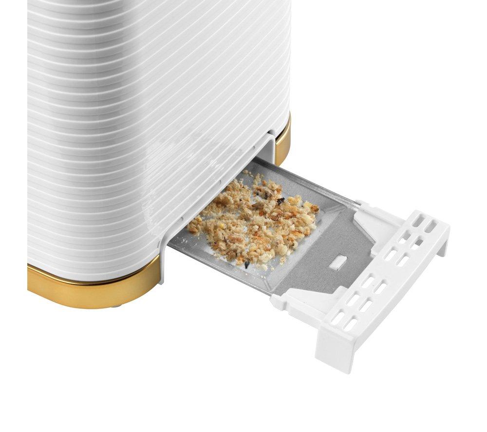 SALTER Palermo EK5032WHT 2-Slice Toaster - White & Gold image number 5 of 6