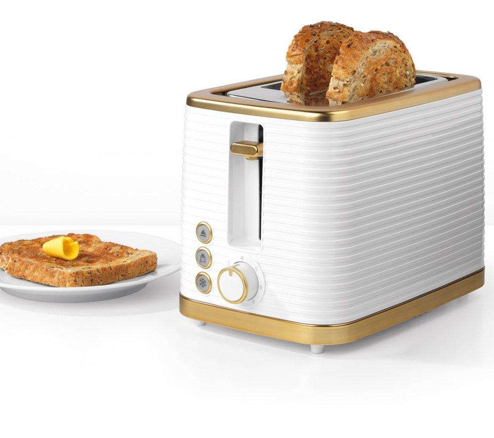 SALTER Palermo EK5032WHT 2-Slice Toaster - White & Gold image number 6 of 6