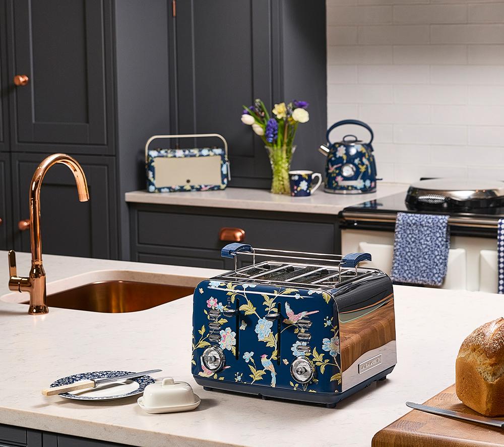 LAURA ASHLEY VQSBT583BSUK 4-Slice Toaster - Elveden Navy image number 3 of 8