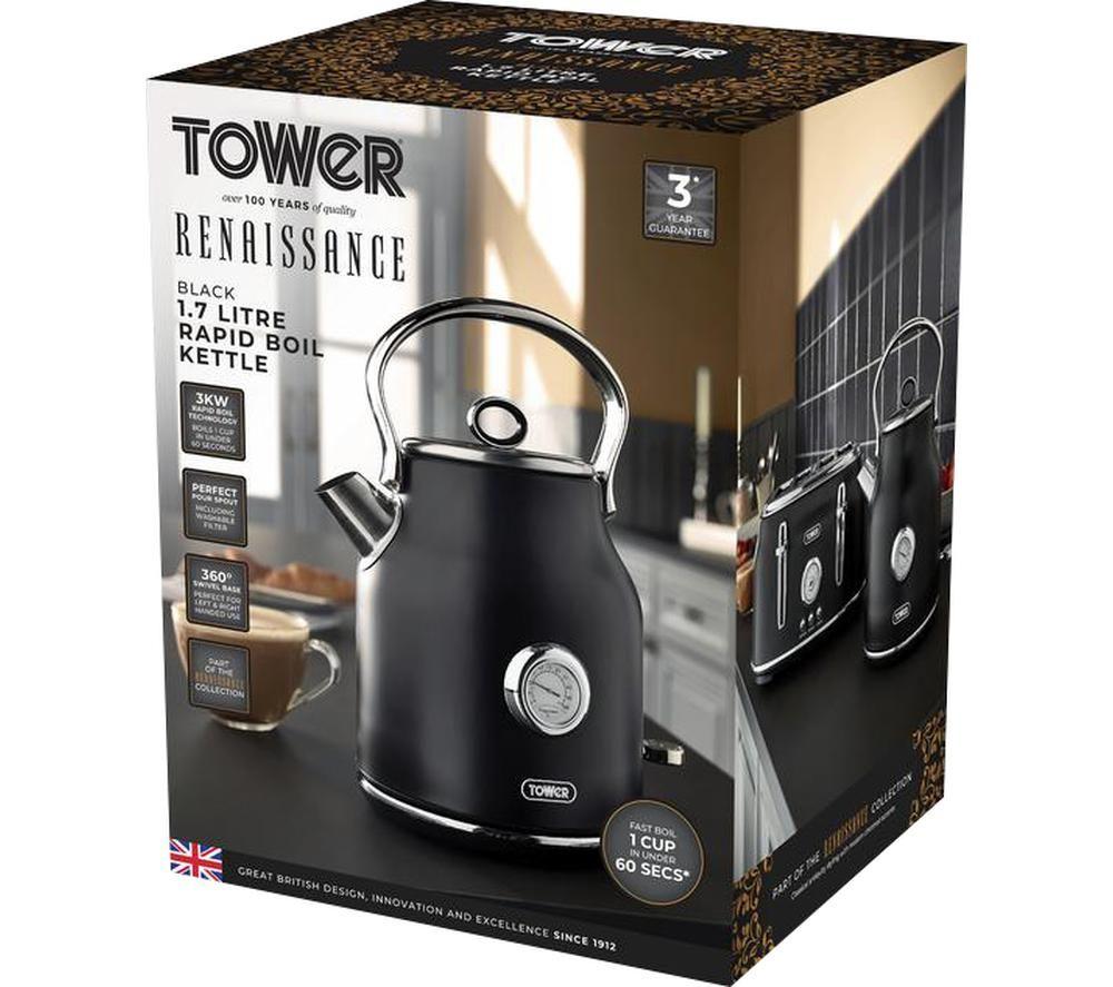 TOWER Renaissance T10063B Traditional Kettle - Black image number 3 of 6