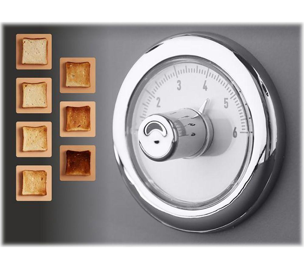 TOWER Renaissance T20065GRY 4-Slice Toaster - Grey image number 5 of 9