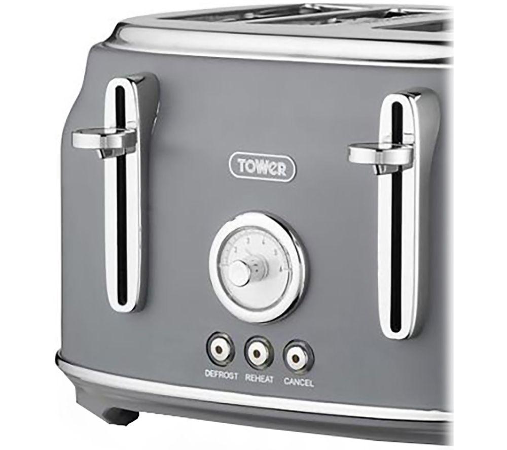 TOWER Renaissance T20065GRY 4-Slice Toaster - Grey image number 9 of 9