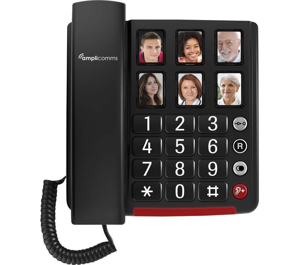 AMPLICOMMS BigTel 40 Plus Big Button Corded Phone - Black