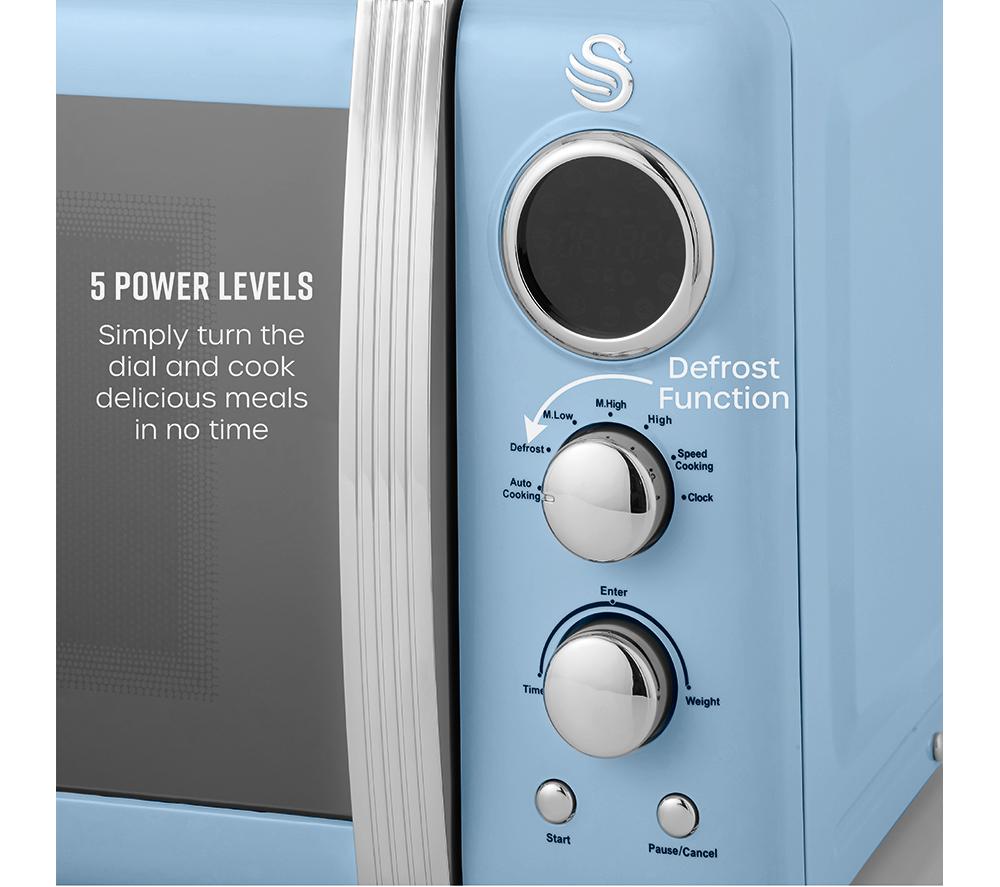 SWAN Retro SM22030LBLN Solo Microwave - Blue image number 3 of 8