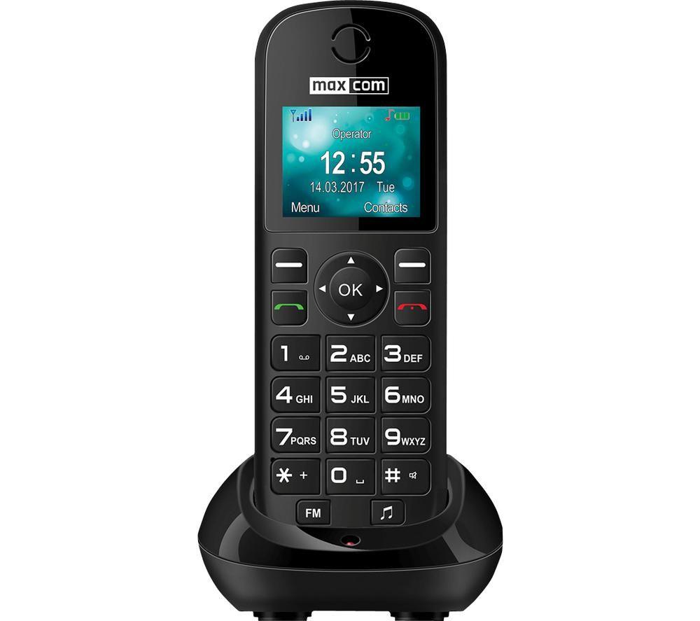 MAXCOM Comfort MM35D GSM Cordless Phone - Black, Black