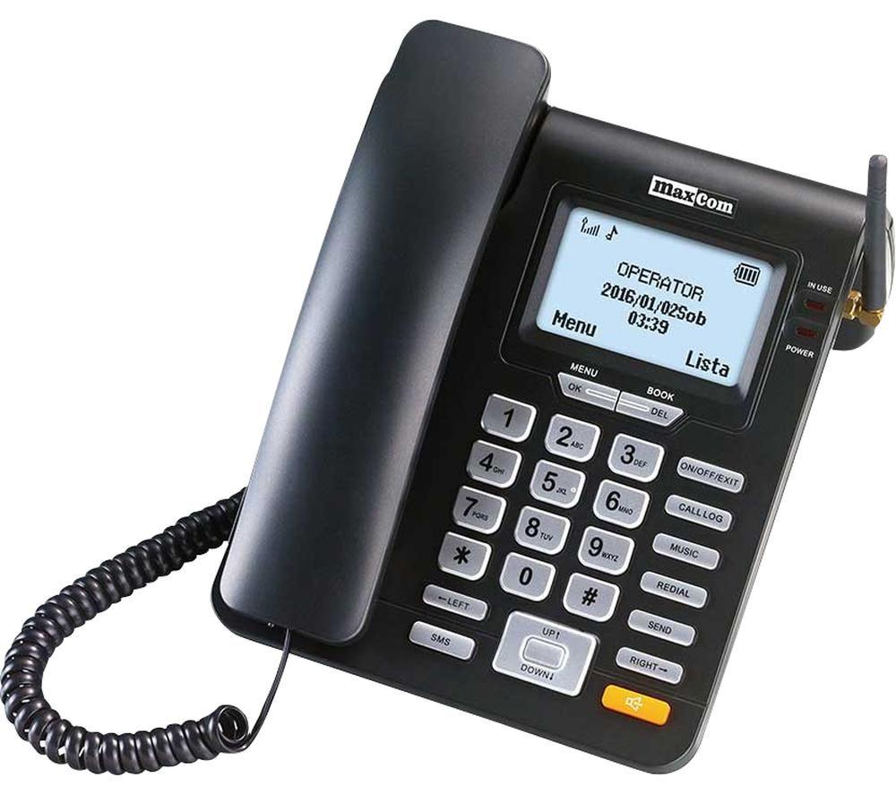 Maxcom Comfort MM28D 2G UK Corded Dual Band Mobile GSM Business Desk Phone - Black/Silver