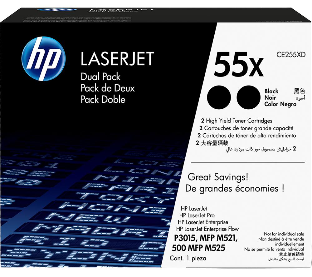 SCATOLA 2 TONER NERO HP LASERJET CE255X LASERJET P-3015DN 12.500PG