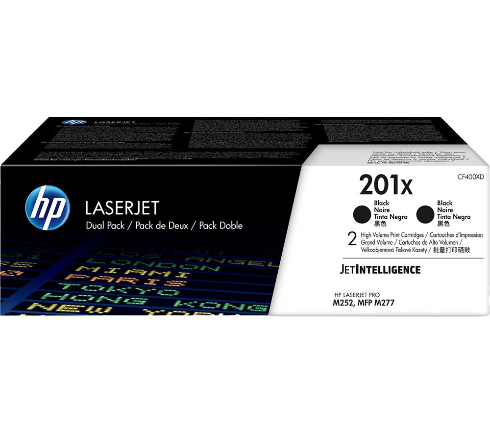 HP 201X Black Toner Cartridges - Twin Pack, Black