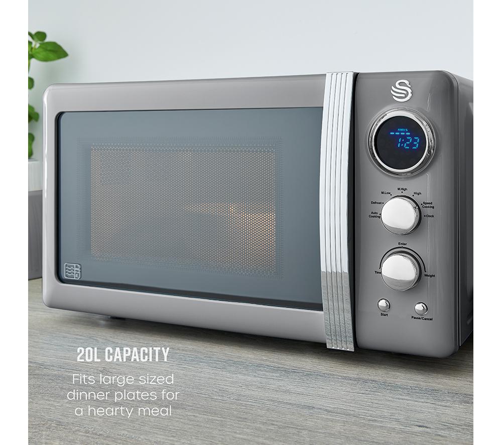 SWAN Retro SM22030LGRN Solo Microwave - Grey image number 5 of 9