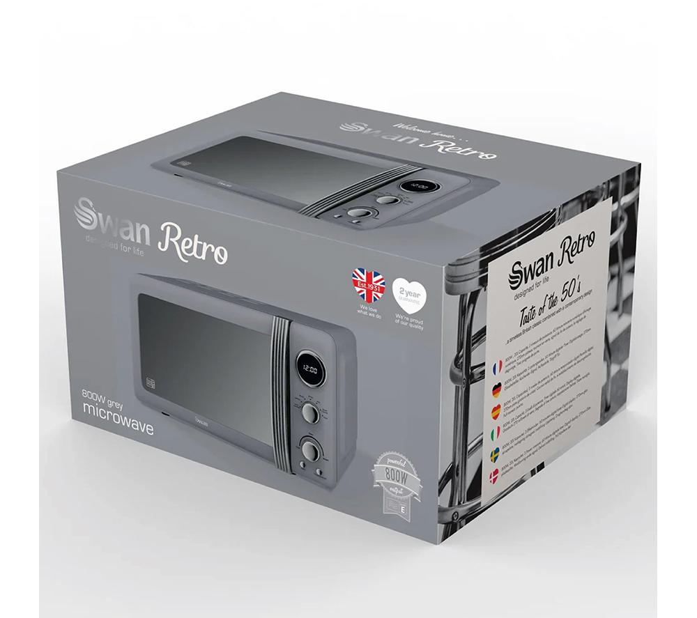 SWAN Retro SM22030LGRN Solo Microwave - Grey image number 9 of 9