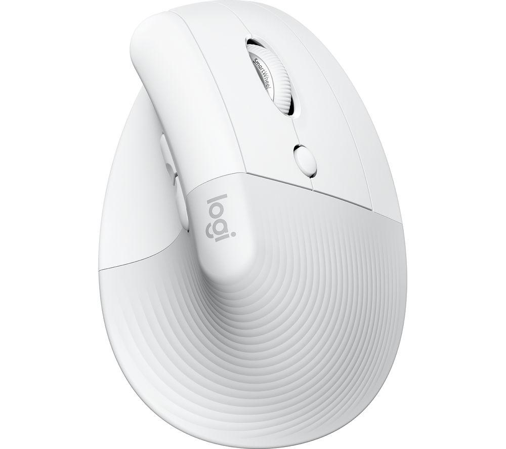 LOGITECH Lift Vertical Ergonomic Optical Mouse - White, White