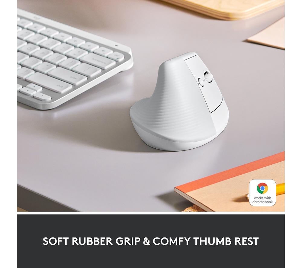 LOGITECH Lift Vertical Ergonomic Optical Mouse - White image number 2 of 10