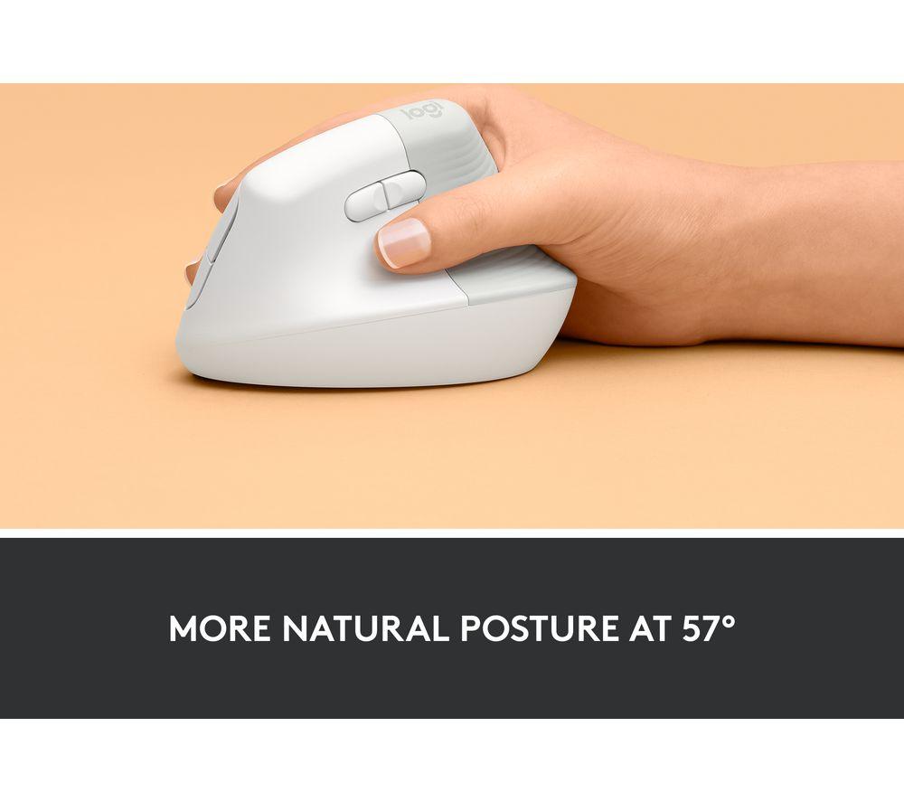 LOGITECH Lift Vertical Ergonomic Optical Mouse - White image number 3 of 10